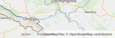 Mapa z zaznaczonym Głogowem