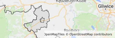 Mapa z zaznaczonymi Głubczycami