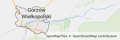 Mapa z zaznaczonym Gorzowie Wielkopolskim