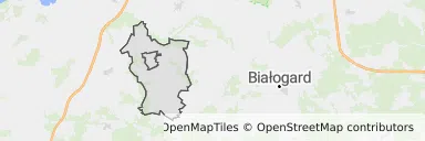 Mapa z zaznaczonym Gościnem