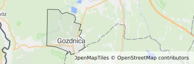 Mapa z zaznaczonym Gozdnicy