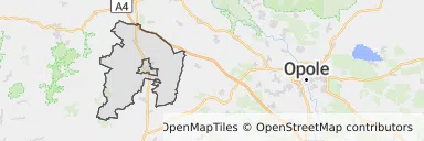 Mapa z zaznaczonym Grodkowem