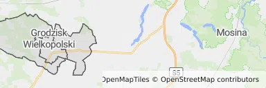 Mapa z zaznaczonym Grodzisku Wielkopolskim