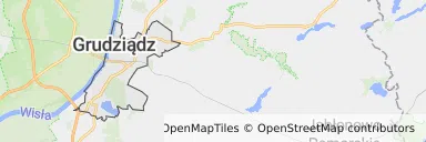 Mapa z zaznaczonym Grudziądzem