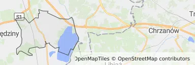 Mapa z zaznaczonym Imielinem