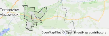 Mapa z zaznaczonym Inowłodzem