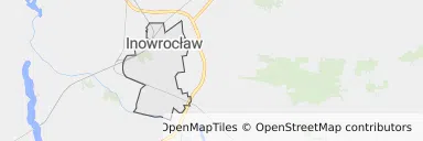 Mapa z zaznaczonym Inowrocławiu