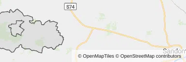 Mapa z zaznaczoną Iwaniskami