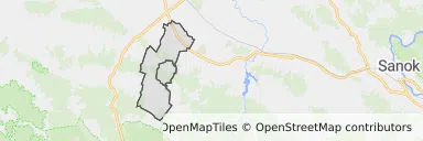 Mapa z zaznaczonym Iwoniczu-Zdroju