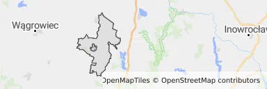 Mapa z zaznaczonym Janowcu Wielkopolskim