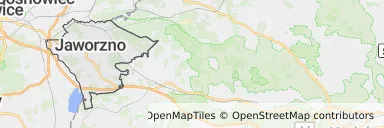 Mapa z zaznaczonym Jaworznem