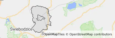 Mapa z zaznaczoną Jaworzynie Śląskiej