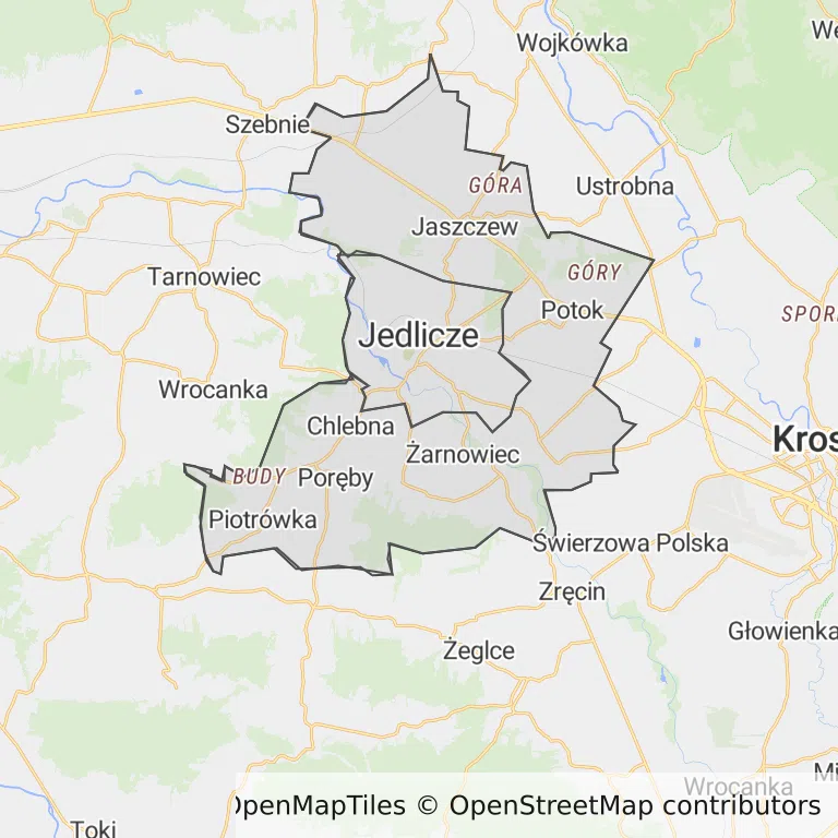 Mapa z zaznaczonym Jedliczem