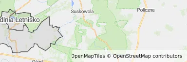 Mapa z zaznaczonym Jedlni-Letniskiem