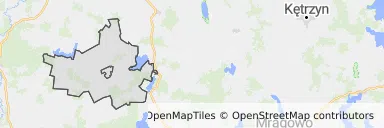 Mapa z zaznaczonym Jezioranami