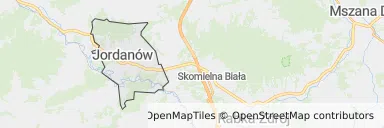 Mapa z zaznaczonym Jordanowem