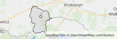 Mapa z zaznaczonym Jutrosinem