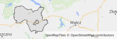 Mapa z zaznaczonym Kaliszu Pomorskim