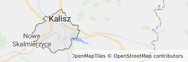 Mapa z zaznaczonym Kaliszem