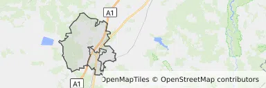 Mapa z zaznaczonym Kamieńskiem