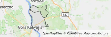 Mapa z zaznaczonym Karczewem