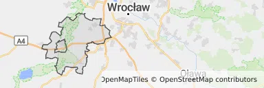 Mapa z zaznaczonym Kątach Wrocławskich