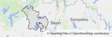 Mapa z zaznaczonym Kleczewem