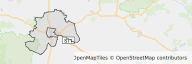 Mapa z zaznaczonym Kluczborkiem