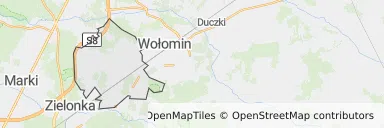 Mapa z zaznaczoną Kobyłką