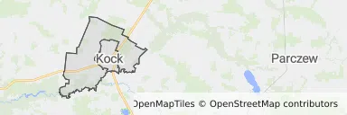 Mapa z zaznaczonym Kockiem