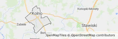 Mapa z zaznaczonym Kolnem