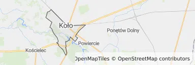 Mapa z zaznaczonym Kole