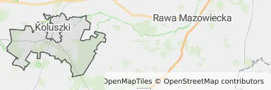 Mapa z zaznaczonym Koluszkami