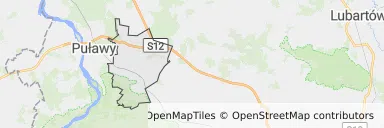 Mapa z zaznaczoną Końskowoli