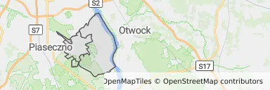 Mapa z zaznaczoną Konstancinie-Jeziornem