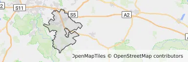 Mapa z zaznaczonym Kórnikiem