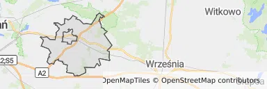 Mapa z zaznaczonym Kostrzynem