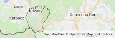 Mapa z zaznaczonym Kowarami
