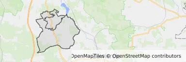 Mapa z zaznaczonym Koziegłowami