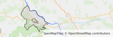 Mapa z zaznaczonymi Kozienicami