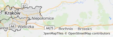 Mapa z zaznaczonym Krakowem