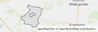 Mapa z zaznaczoną Krobi