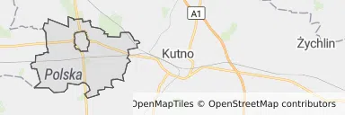 Mapa z zaznaczonymi Krośniewicami