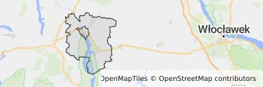 Mapa z zaznaczonym Kruszwicy