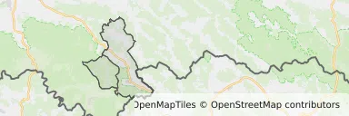 Mapa z zaznaczonym Krynicy-Zdroju