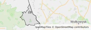 Mapa z zaznaczonym Krynkami