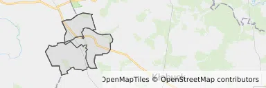 Mapa z zaznaczonymi Krzepicami