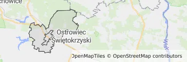 Mapa z zaznaczonym Kunowem