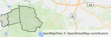 Mapa z zaznaczoną Kuźni Raciborskiej