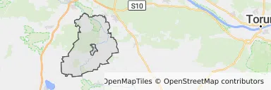 Mapa z zaznaczonym Łabiszynem